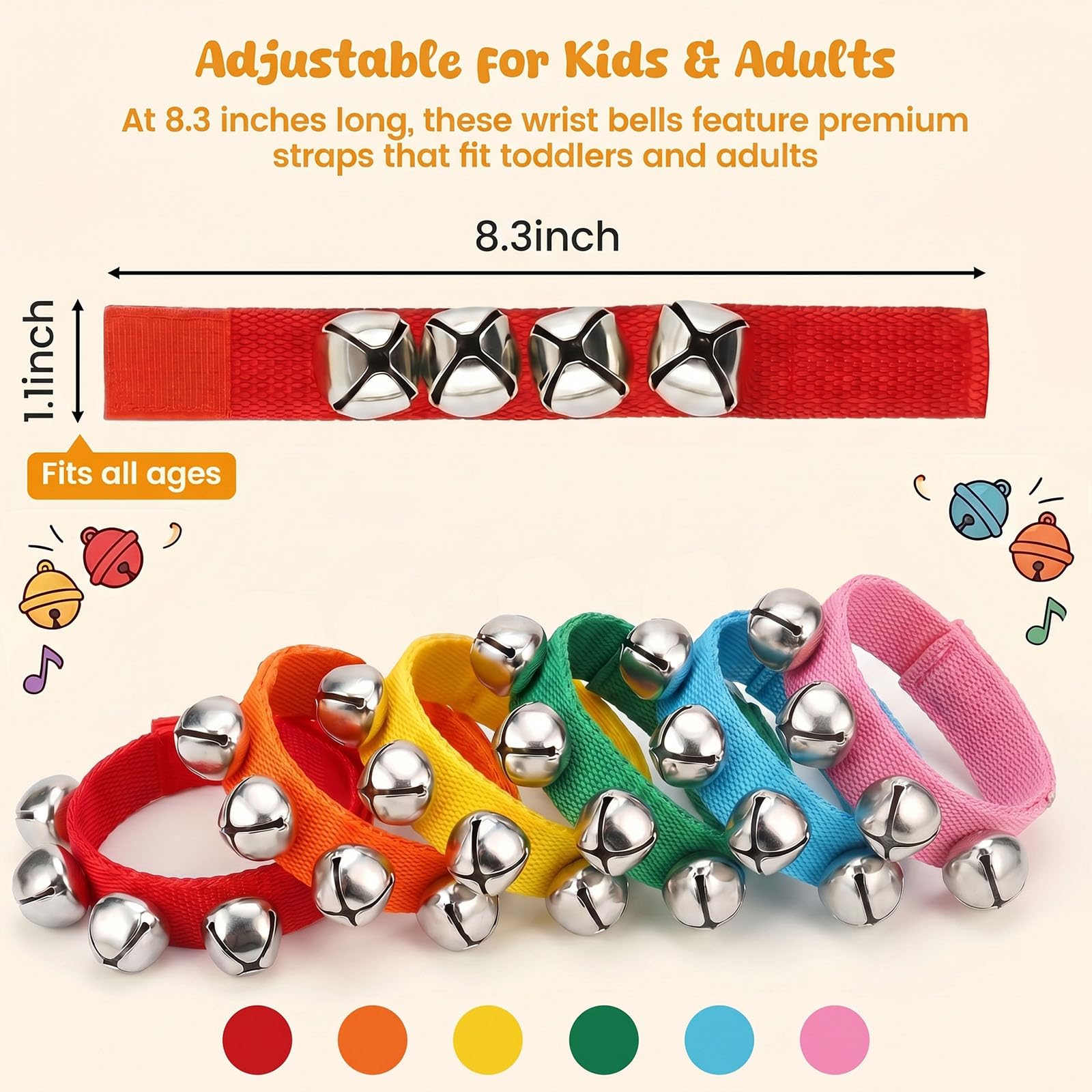 Amazon.com: POPLAY 6 PCS Percussion Instruments, Wrist Bells